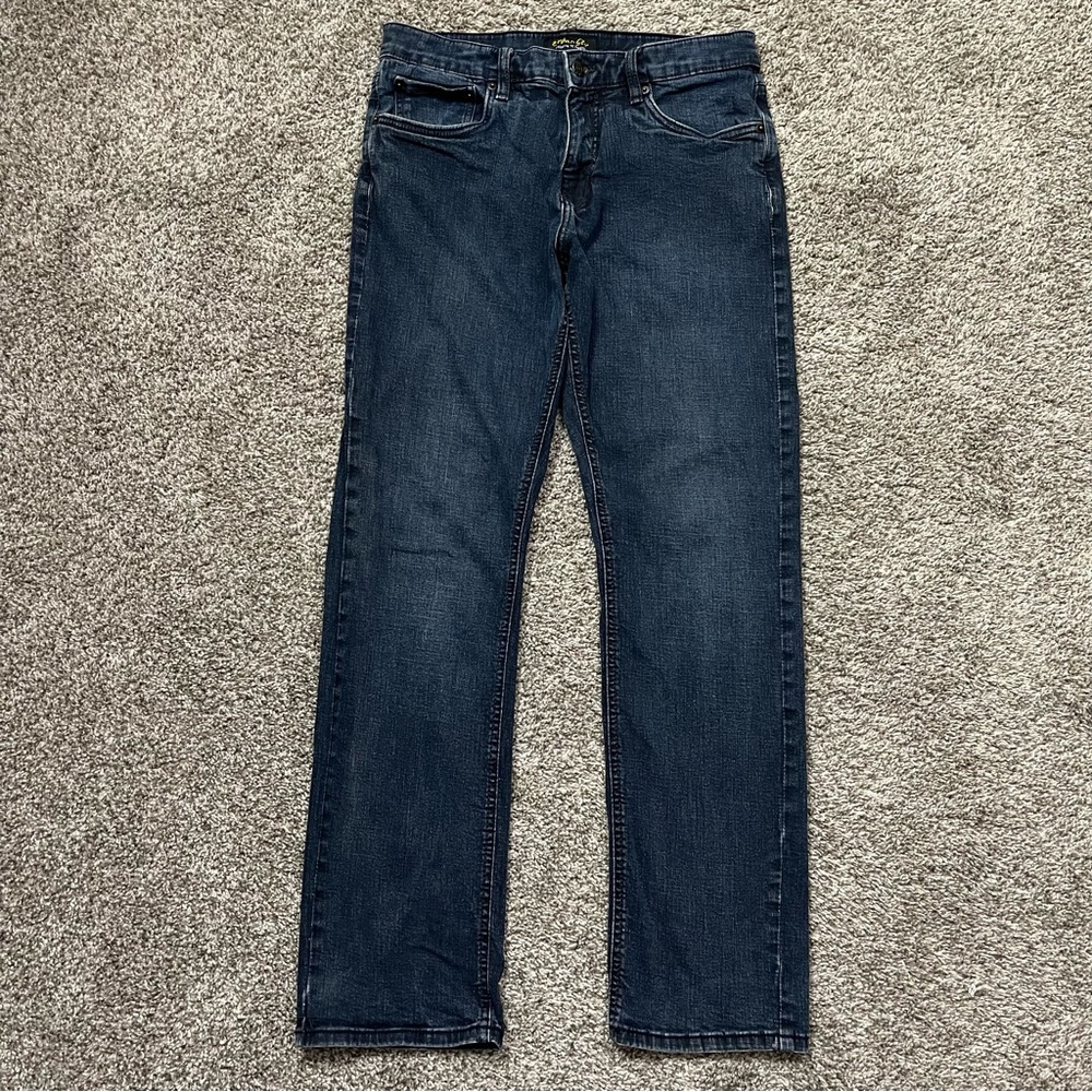 Urban Star Relaxed Straight Dark Wash Stretch Denim Jeans 32x32